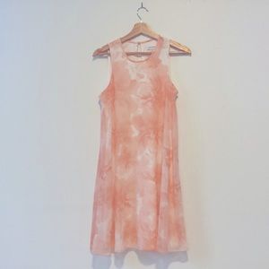 Dress With Pink Rose Pattern Sleevless